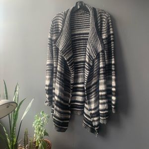 Striped open cardigan